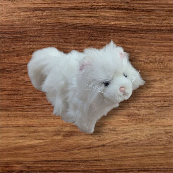 Ganz White Fluffy Cat Plush Toy 8" soft Stuffed Animal Blue eyes - Picture 3 of 9